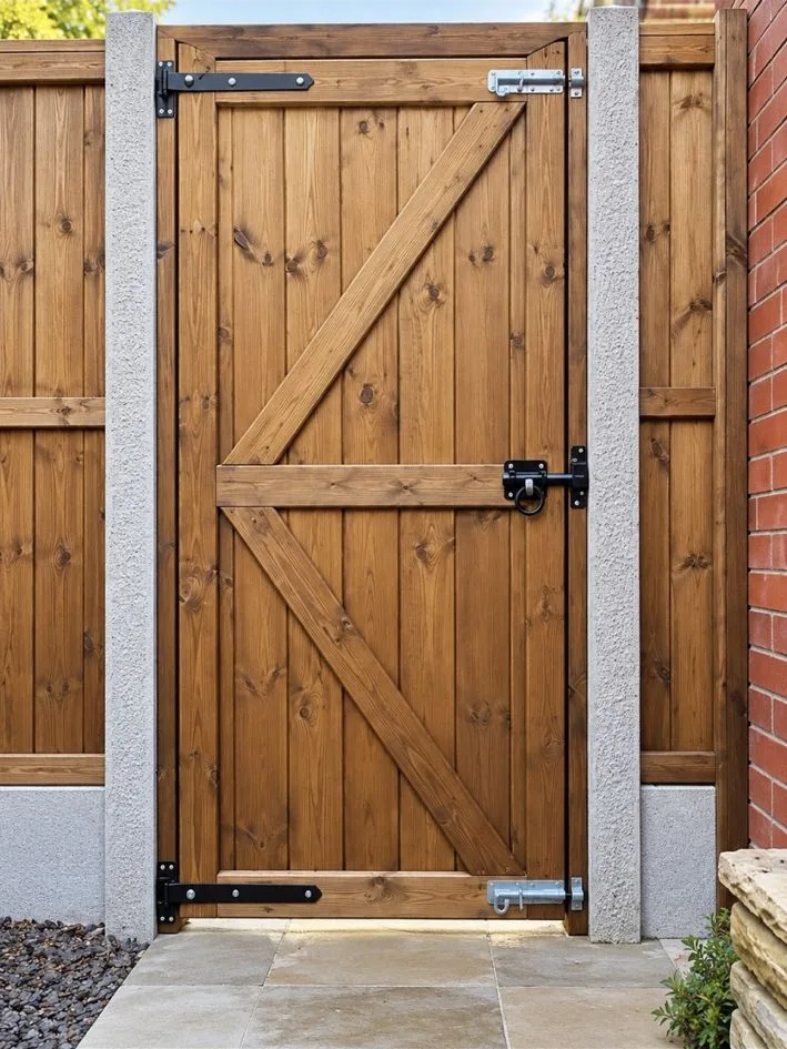 Framed timber side gate